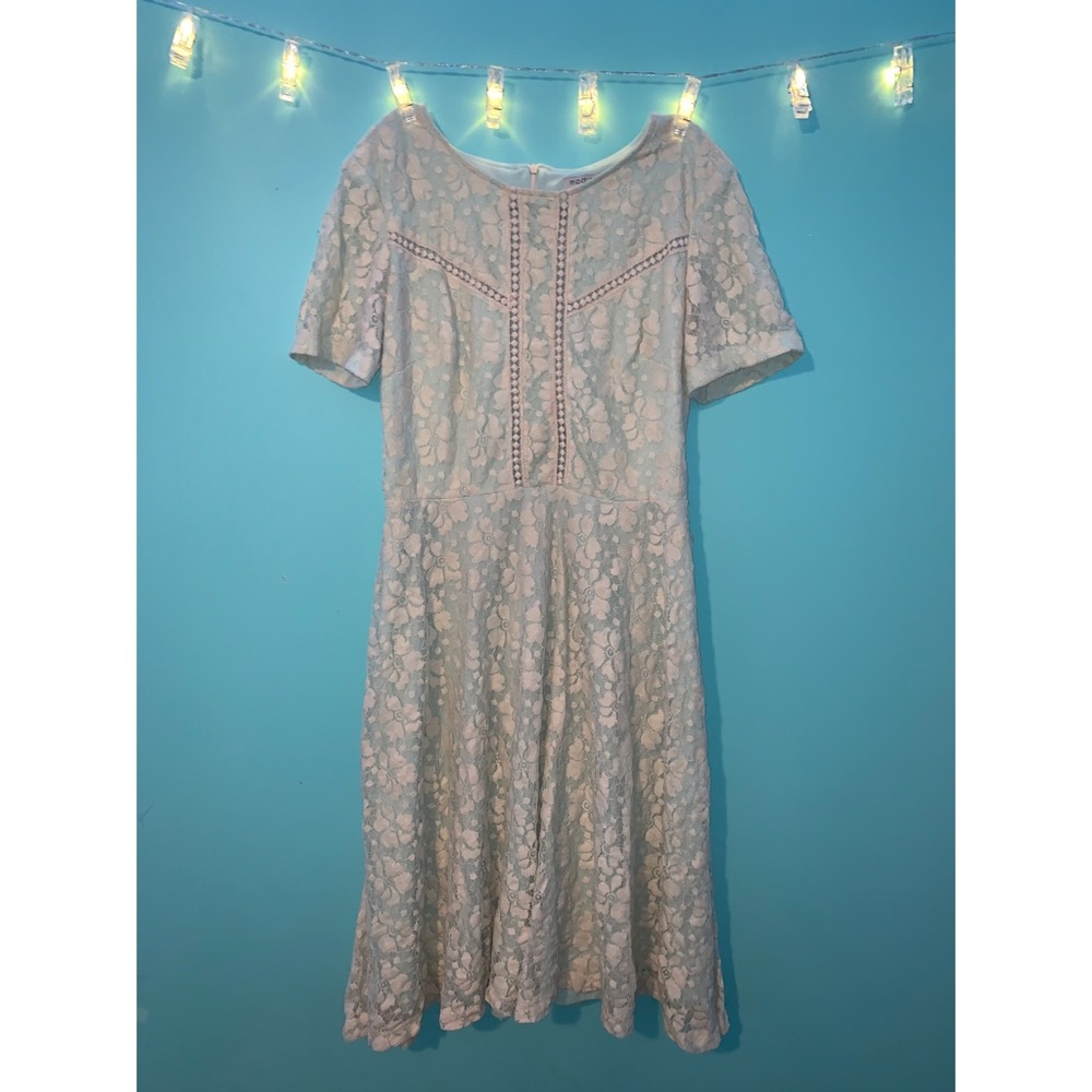 Mint Green Lace Midi Dress